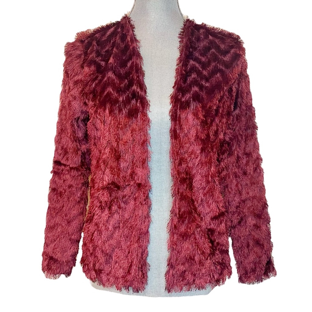 H&M Fuzzy Maroon Jacket